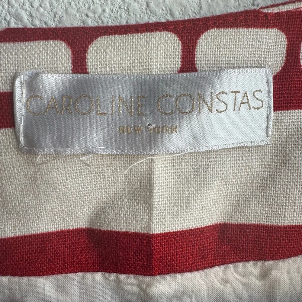 Caroline Constas Sun Goddess Cut Out Maxi Printed linen Dress in Red and… - Picture 6 of 9